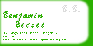 benjamin becsei business card