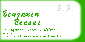 benjamin becsei business card